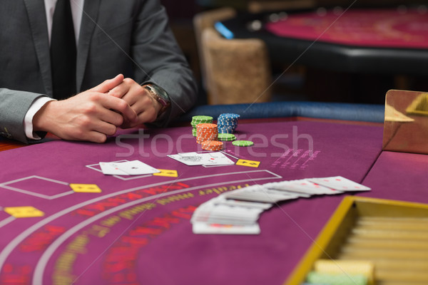Poker gioco casino mani mano tavola Foto d'archivio © wavebreak_media