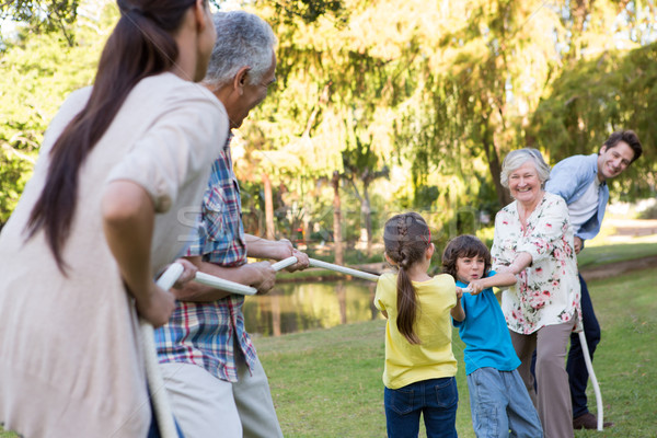 Extended family having tug of war Stock photo © wavebreak_media