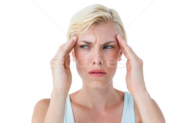 Mulher atraente dor de cabeça branco mulher cabeça bastante Foto stock © wavebreak_media