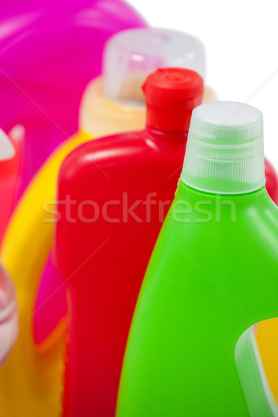 Various detergent containers arranged on white background Stock photo © wavebreak_media