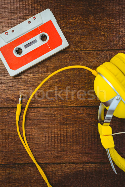 Vue vieux bande casque bois [[stock_photo]] © wavebreak_media