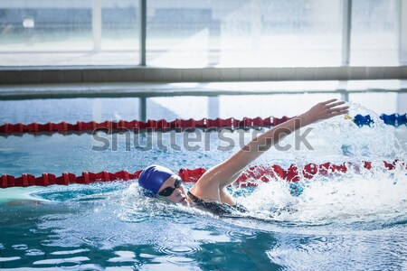 Schöner Mann Schwimmen Schwimmbad Wasser Mann glücklich Stock foto © wavebreak_media