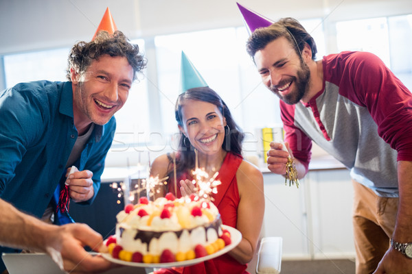 Colleagues celebrating a birthday Stock photo © wavebreak_media
