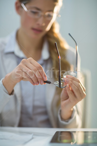 Сток-фото: женщины · оптик · стекла · кадр · внимательный · офтальмология