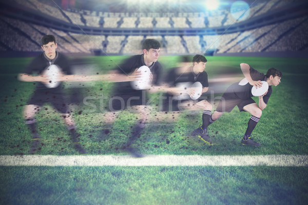 изображение регби игрок работает мяч для регби Сток-фото © wavebreak_media