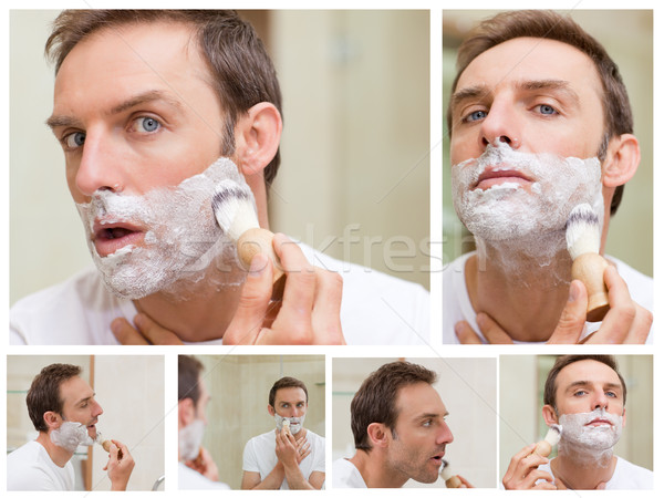 Collage of a handsome man shaving Stock photo © wavebreak_media