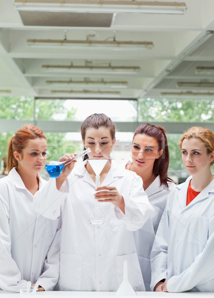 Foto stock: Retrato · ciencia · estudiantes · líquido