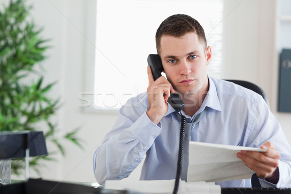 [[stock_photo]]: Jeunes · affaires · téléphone · auteur · lettre · affaires