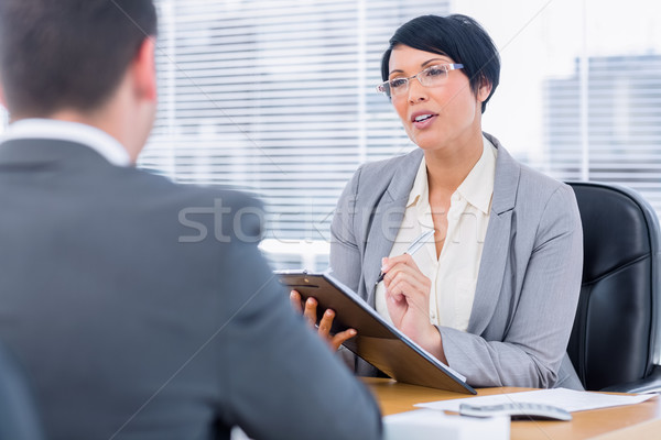 Kandidat Vorstellungsgespräch weiblichen Büro Sitzung Anzug Stock foto © wavebreak_media