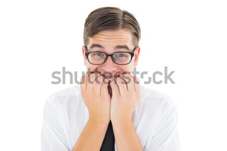 Geeky businessman looking nervously at camera Stock photo © wavebreak_media