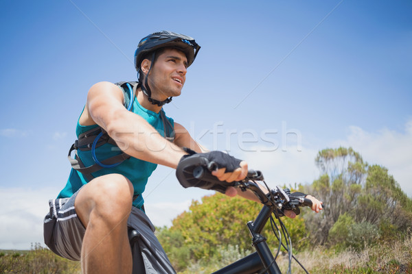 спортивный молодым человеком Горный велосипед мнение счастливым Сток-фото © wavebreak_media