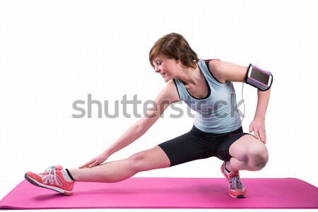 Mooie brunette oefening yoga vrouwelijke wellness Stockfoto © wavebreak_media