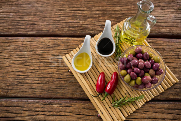 Marinated olives with ingredients Stock photo © wavebreak_media