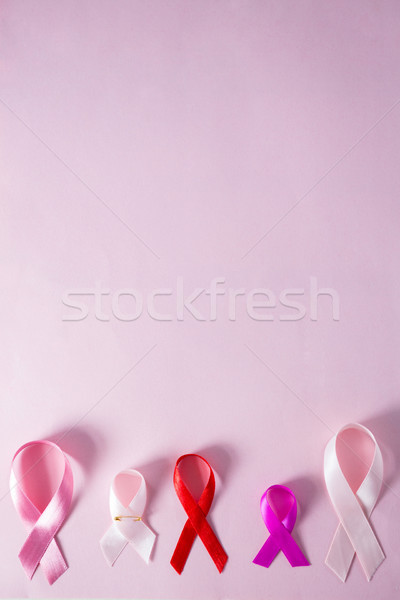 Directly above view of various Cancer Awareness ribbons Stock photo © wavebreak_media