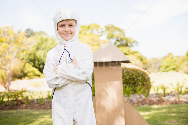 Cute chłopca astronauta parku kobieta drzewo Zdjęcia stock © wavebreak_media