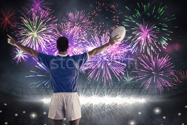 Imagem rugby jogador fogos de artifício Foto stock © wavebreak_media