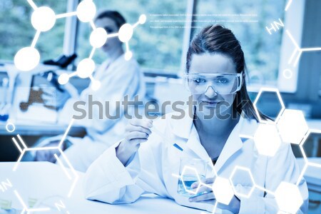 科學家 液體 試管 實驗室 手 工作 商業照片 © wavebreak_media