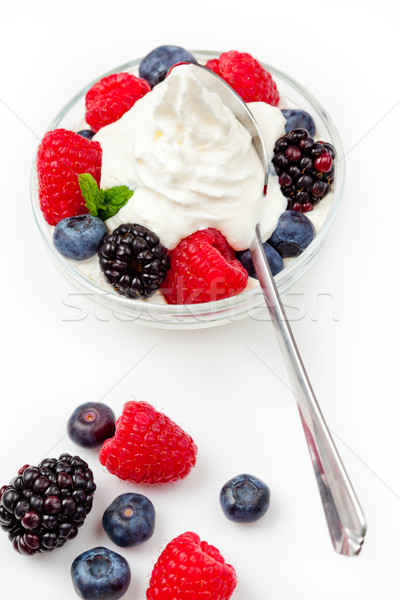 Dessert of berries against a white background Stock photo © wavebreak_media