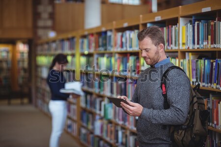 женщину набрав телефон колледжей библиотека университета Сток-фото © wavebreak_media