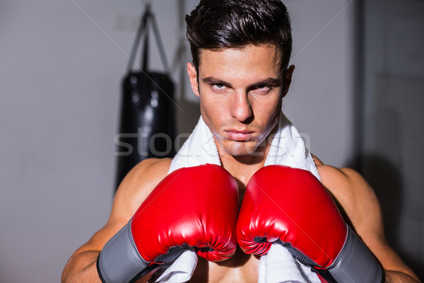 Serios tineri masculin boxer portret Imagine de stoc © wavebreak_media
