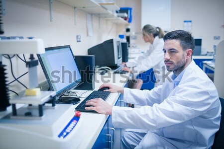 Food scientist using technology to analyse cheese Stock photo © wavebreak_media