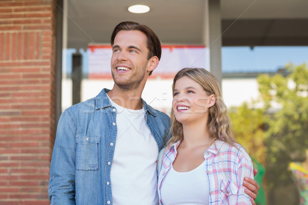 Stockfoto: Gelukkig · paar · naar · ver · weg · mall