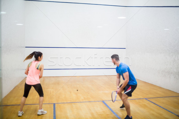 Couple play some squash together Stock photo © wavebreak_media