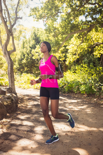 Deportivo mujer ejecutando solo camino cielo Foto stock © wavebreak_media