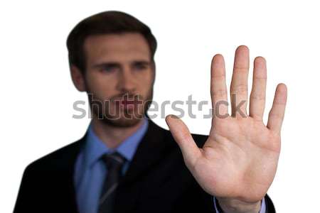 Férfi érintés láthatatlan képernyő fehér kéz Stock fotó © wavebreak_media