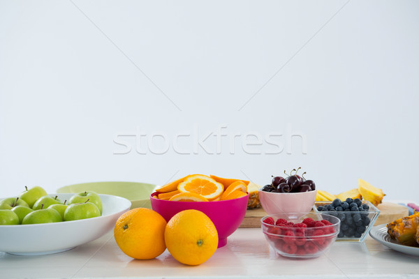 Various types of fruits in bowl Stock photo © wavebreak_media