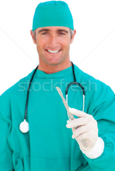Atraente cirurgião bisturi branco mãos Foto stock © wavebreak_media