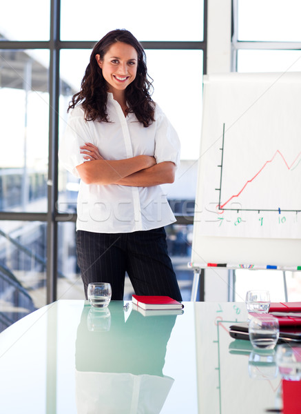 Confident businesswoman before giving a presentation with crosse Stock photo © wavebreak_media