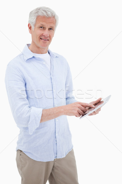 Portret uśmiechnięty dojrzały mężczyzna biały Internetu Zdjęcia stock © wavebreak_media