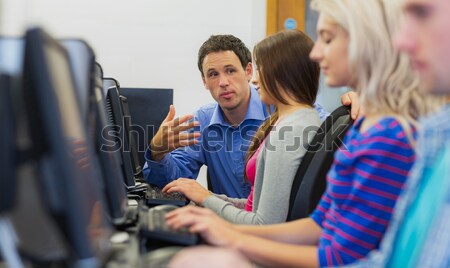 Enseignants permanent ordinateur classe [[stock_photo]] © wavebreak_media