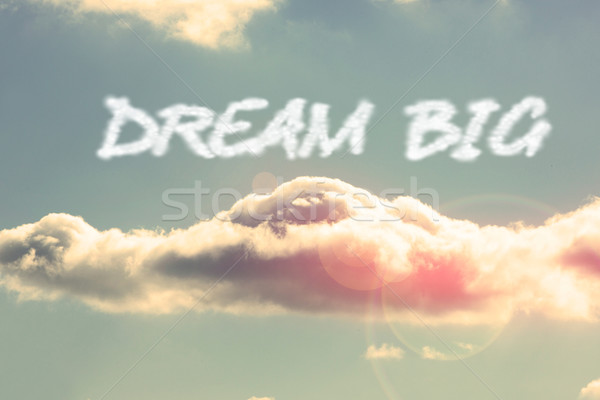 Foto stock: Sueno · grande · brillante · cielo · azul · nube · palabra