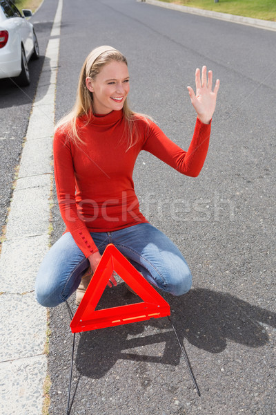 Smiling pretty woman hitch hiking Stock photo © wavebreak_media