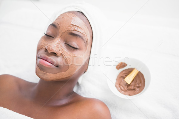 Csinos nő élvezi csokoládé kezelés gyógyfürdő nő Stock fotó © wavebreak_media
