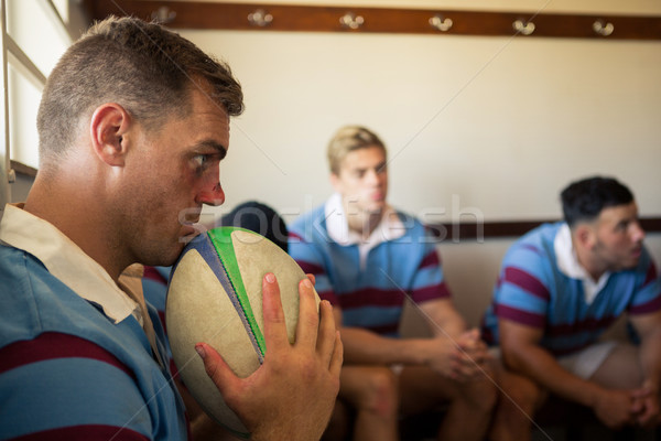 [[stock_photo]]: Blessés · joueur · séance · équipe · vestiaire