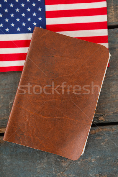 Visto bandiera americana tavolo in legno primo piano sicurezza blu Foto d'archivio © wavebreak_media