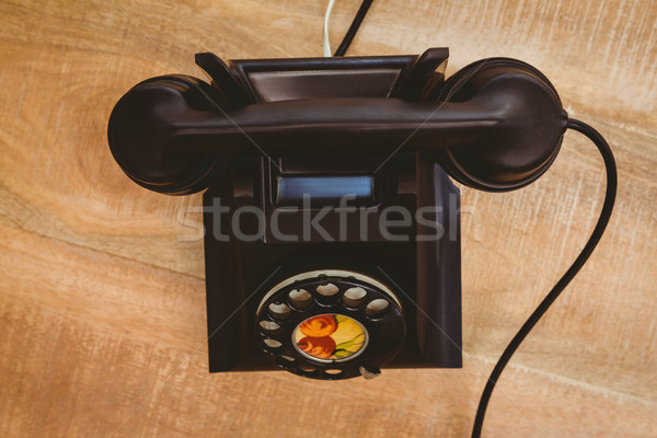 Kilátás öreg telefon fa asztal iroda Stock fotó © wavebreak_media