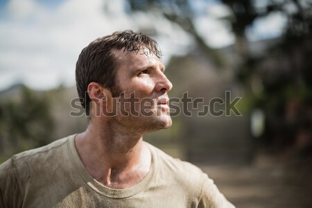 Military man standing during obstacle course Stock photo © wavebreak_media