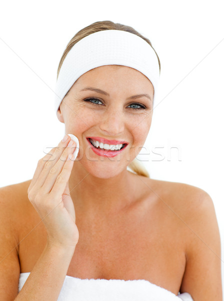 Charmant femme maquillage sourire visage Photo stock © wavebreak_media
