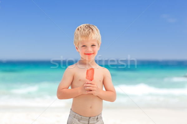 Little boy eating his ice cream Stock photo © wavebreak_media