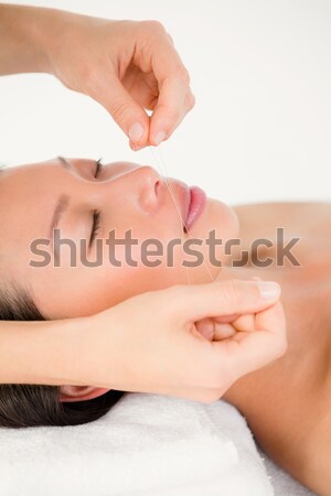 Vonzó nő fekszik spa kezelés masszázs lányok Stock fotó © wavebreak_media