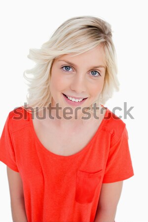 Jeunes femme blonde magnifique sourire regarder [[stock_photo]] © wavebreak_media