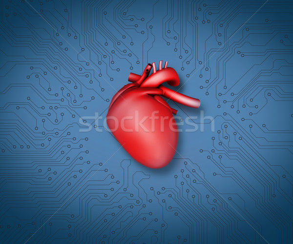 Diagram of a heart and technology Stock photo © wavebreak_media