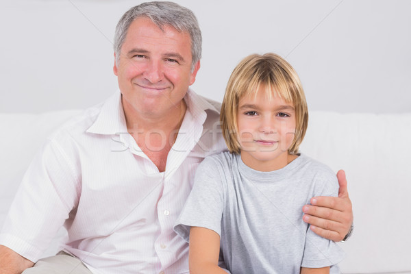 肖像 小 男孩 祖父 坐在 房間 商業照片 © wavebreak_media