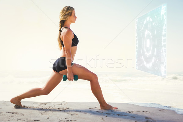 Obraz dopasować plaży fitness Zdjęcia stock © wavebreak_media