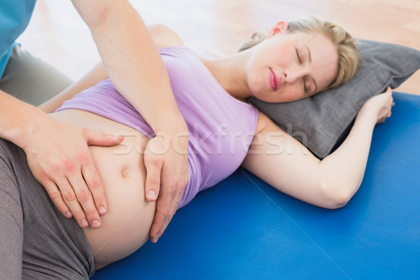 Foto stock: Pacífico · mulher · grávida · relaxante · massagem · estúdio · mulher