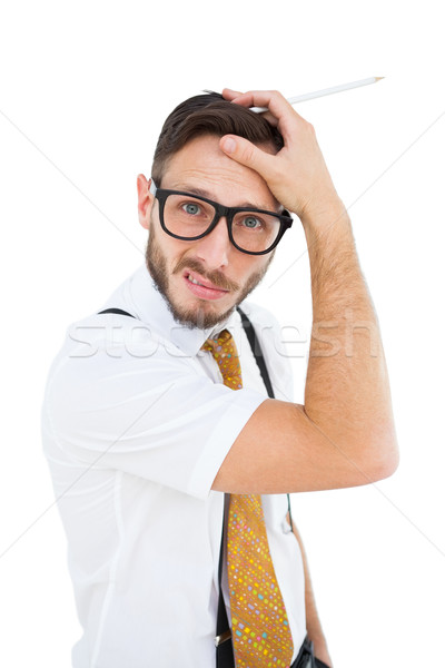 Geeky hipster scratching his head Stock photo © wavebreak_media